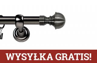 Karnisze Metalowe Rzymskie pojedynczy 25mm Bella antracyt