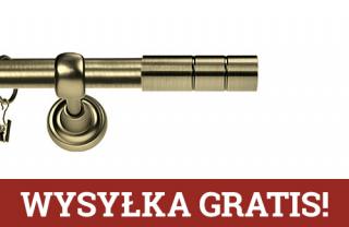 Karnisze Metalowe Rzymskie pojedynczy 25mm Cylinder antyk mosiądz