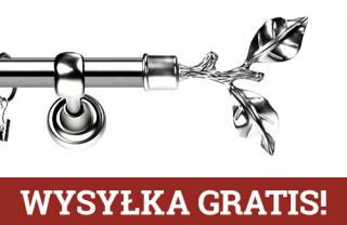 Karnisze Metalowe Rzymskie pojedynczy 25mm Gałązka INOX