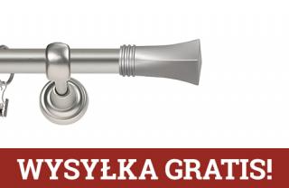 Karnisze Metalowe Rzymskie pojedynczy 25mm Porto chrom mat