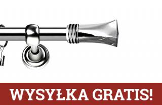 Karnisze Metalowe Rzymskie pojedynczy 25mm Porto INOX
