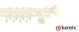 Karnisze nowoczesne NEO na wymiar podwójny 19/19mm Bella ivory (kość słoniowa)