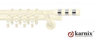 Karnisze nowoczesne NEO na wymiar podwójny 19/19mm Etiuda ivory (kość słoniowa)