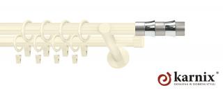 Karnisze nowoczesne NEO na wymiar podwójny 19/19mm Fresno ivory (kość słoniowa)