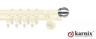Karnisze nowoczesne NEO na wymiar podwójny 19/19mm Gałka Max ivory (kość słoniowa)