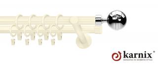 Karnisze nowoczesne NEO na wymiar podwójny 19/19mm Kula Elegant ivory (kość słoniowa)