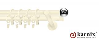 Karnisze nowoczesne NEO na wymiar podwójny 19/19mm Kula ivory (kość słoniowa)