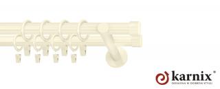 Karnisze nowoczesne NEO na wymiar podwójny 19/19mm  Luna ivory (kość słoniowa)