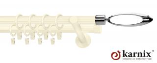 Karnisze nowoczesne NEO na wymiar podwójny 19/19mm Mirella ivory (kość słoniowa)