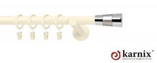 Karnisze nowoczesne NEO na wymiar pojedynczy 19mm Doris ivory (kość słoniowa)