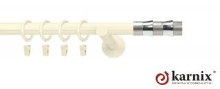 Karnisze nowoczesne NEO na wymiar pojedynczy 19mm Fresno ivory (kość słoniowa)