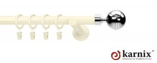 Karnisze nowoczesne NEO na wymiar pojedynczy 19mm Kula Elegant ivory (kość słoniowa)