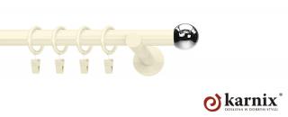 Karnisze nowoczesne NEO na wymiar pojedynczy 19mm Kula ivory (kość słoniowa)