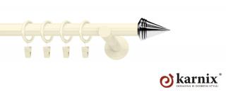 Karnisze nowoczesne NEO na wymiar pojedynczy 19mm Stożek ivory (kość słoniowa)