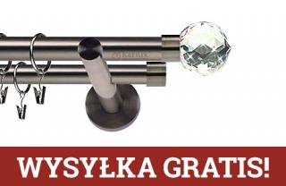 Karnisze nowoczesne NEO podwójny 19/19mm Beluna Crystal antracyt