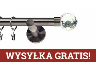 Karnisze nowoczesne NEO pojedynczy 19mm Beluna Crystal antracyt