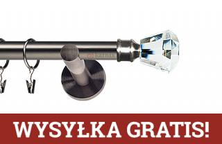 Karnisze nowoczesne NEO pojedynczy 19mm Clarex Crystal antracyt