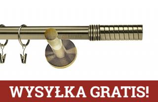 Karnisze nowoczesne NEO pojedynczy 19mm Optima antyk mosiądz