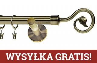 Karnisze nowoczesne NEO pojedynczy 19mm Spiralka antyk mosiądz