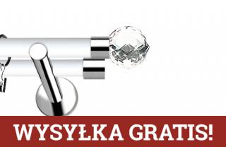 Karnisze Nowoczesne NEO Prestige podwójny 19/19mm Beluna Crystal INOX - biały