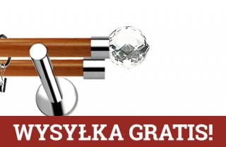 Karnisze Nowoczesne NEO Prestige podwójny 19/19mm Beluna Crystal INOX - calvados