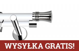Karnisze Nowoczesne NEO Prestige podwójny 19/19mm Capri INOX - biały