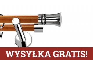 Karnisze Nowoczesne NEO Prestige podwójny 19/19mm Capri INOX - calvados