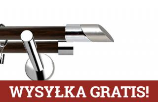Karnisze Nowoczesne NEO Prestige podwójny 19/19mm Falko INOX - wenge