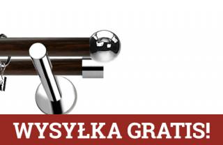 Karnisze Nowoczesne NEO Prestige podwójny 19/19mm Kula INOX - wenge