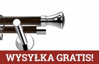 Karnisze Nowoczesne NEO Prestige podwójny 19/19mm Liberty INOX - wenge