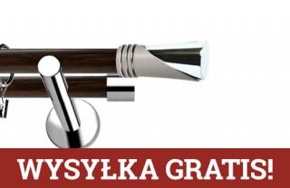 Karnisze Nowoczesne NEO Prestige podwójny 19/19mm Loca INOX - wenge