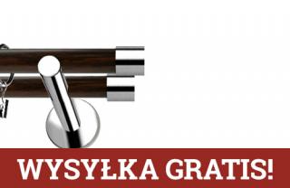 Karnisze Nowoczesne NEO Prestige podwójny 19/19mm Luna INOX - wenge