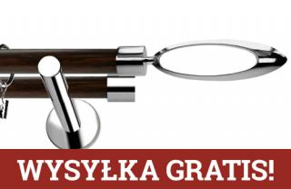 Karnisze Nowoczesne NEO Prestige podwójny 19/19mm Mirella INOX - wenge
