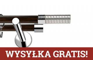 Karnisze Nowoczesne NEO Prestige podwójny 19/19mm Optima INOX - wenge