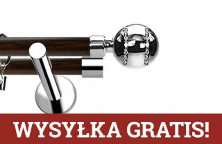 Karnisze Nowoczesne NEO Prestige podwójny 19/19mm Pico Crystal INOX - wenge