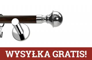 Karnisze Nowoczesne NEO Prestige pojedynczy 19mm Bella INOX - wenge