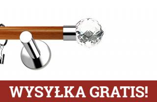 Karnisze Nowoczesne NEO Prestige pojedynczy 19mm Beluna Crystal INOX - calvados