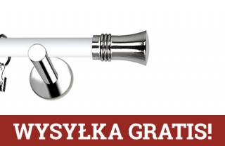 Karnisze Nowoczesne NEO Prestige pojedynczy 19mm Capri INOX - biały