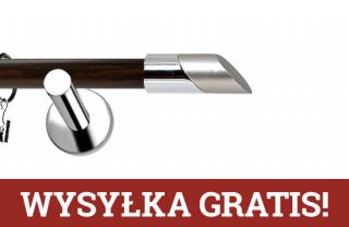 Karnisze Nowoczesne NEO Prestige pojedynczy 19mm Falko INOX - wenge
