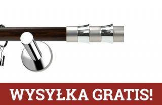 Karnisze Nowoczesne NEO Prestige pojedynczy 19mm Fresno INOX - wenge