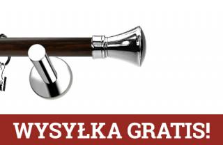 Karnisze Nowoczesne NEO Prestige pojedynczy 19mm Liberty INOX - wenge