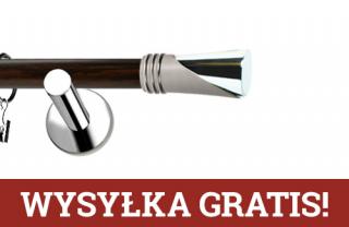 Karnisze Nowoczesne NEO Prestige pojedynczy 19mm Loca INOX - wenge