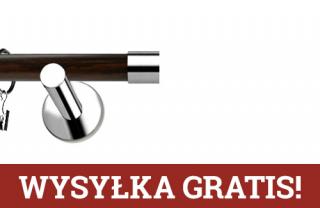 Karnisze Nowoczesne NEO Prestige pojedynczy 19mm Luna INOX - wenge