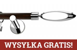 Karnisze Nowoczesne NEO Prestige pojedynczy 19mm Mirella INOX - wenge
