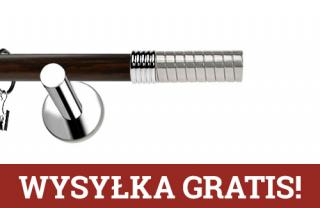 Karnisze Nowoczesne NEO Prestige pojedynczy 19mm Optima INOX - wenge