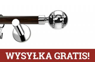 Karnisze Nowoczesne NEO Prestige pojedynczy 19mm Pico Crystal INOX - wenge
