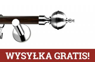 Karnisze Nowoczesne NEO Prestige pojedynczy 19mm Roxy INOX - wenge