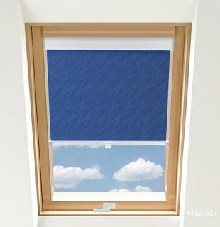 Roleta do okien dachowych BASIC AQUA - Blue / Biały