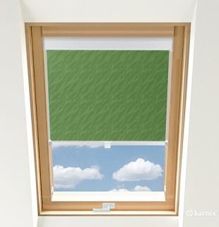 Roleta do okien dachowych BASIC AQUA - Green / Biały