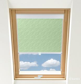 Roleta do okien dachowych BASIC AQUA - Light Green / Biały